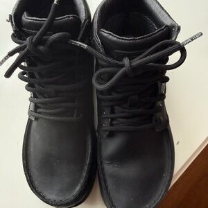 Lems Boulder leather boots waterproof barefoot black women 8